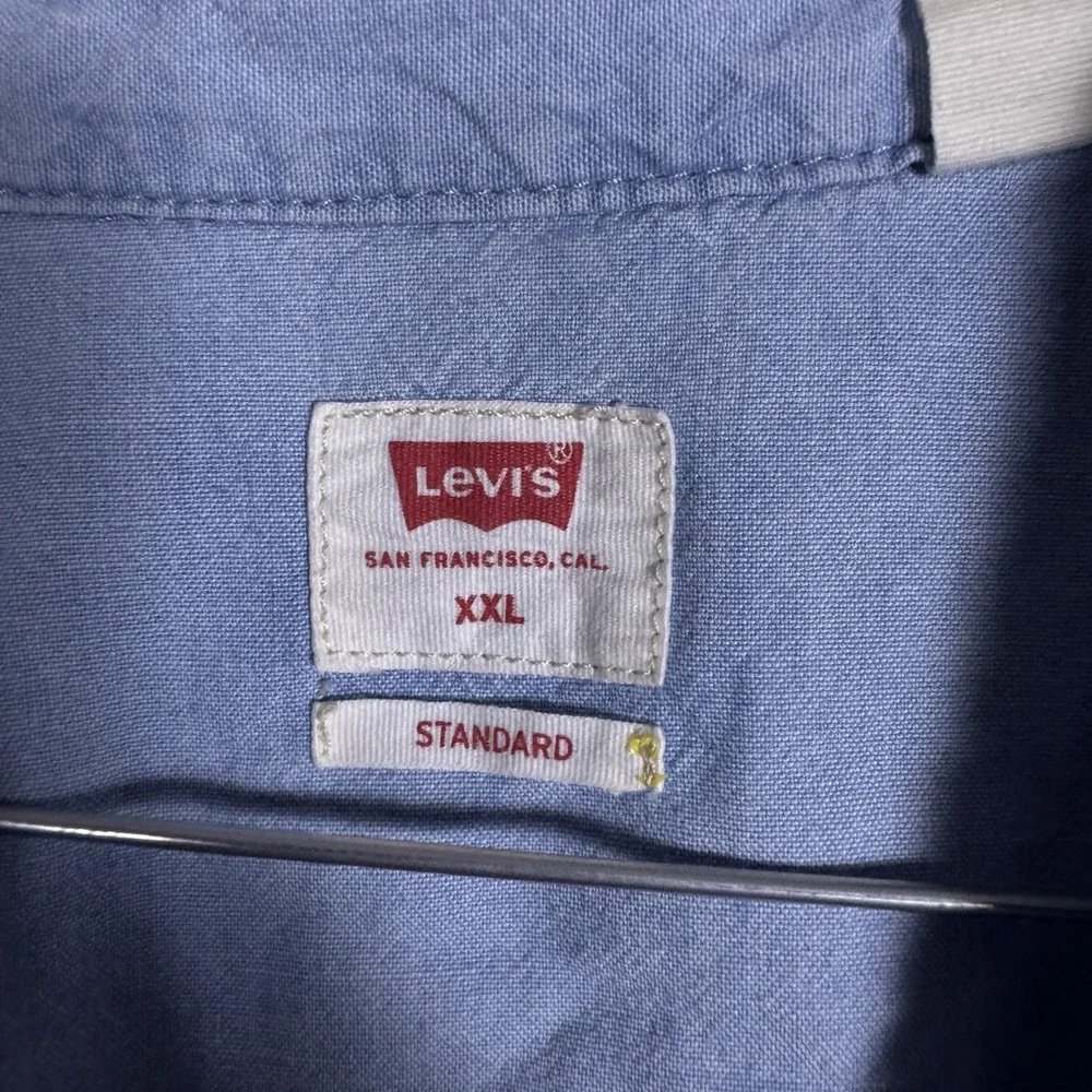 Levis Shirt Mens XXL 2XL Denim Pearl Snap Cowboy Western Barstow Light Wash